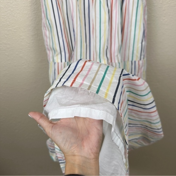 J. Crew Women's Rainbow Striped Tiered Ruffle Maxi Sun Dress Size 4 - Picture 5 of 15